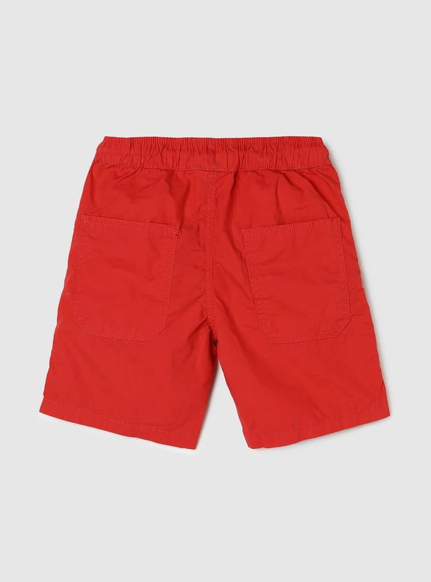 Boys Solid Drawstring Regular Shorts