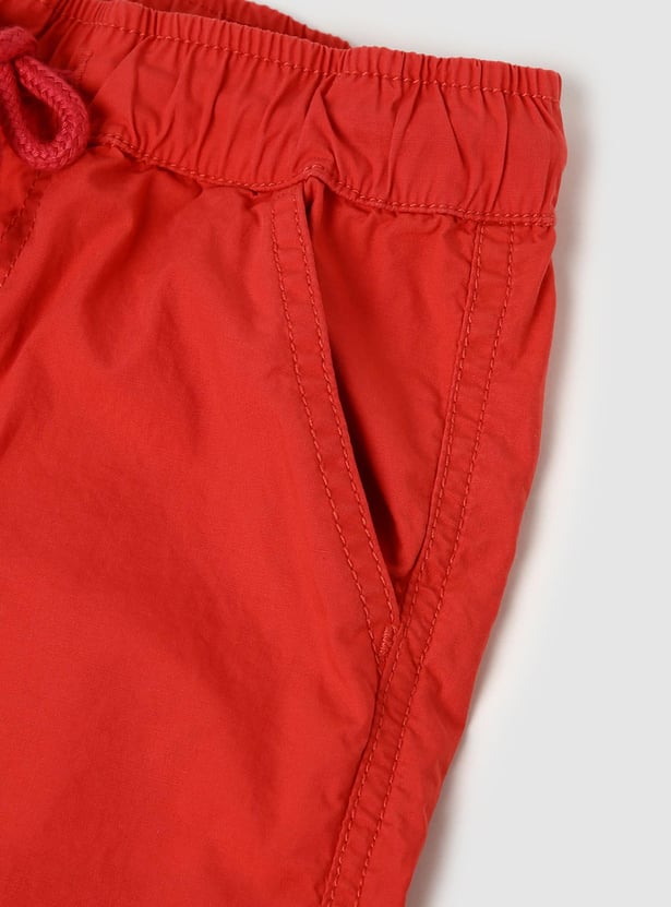 Boys Solid Drawstring Regular Shorts