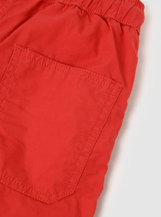 Boys Solid Drawstring Regular Shorts