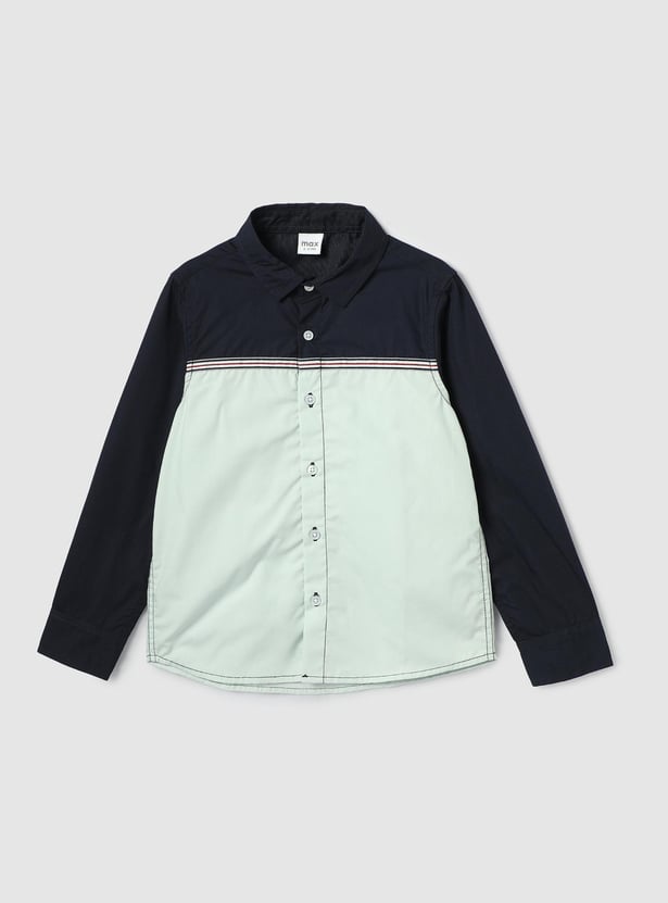 Boys Colourblocked Casual Shirt