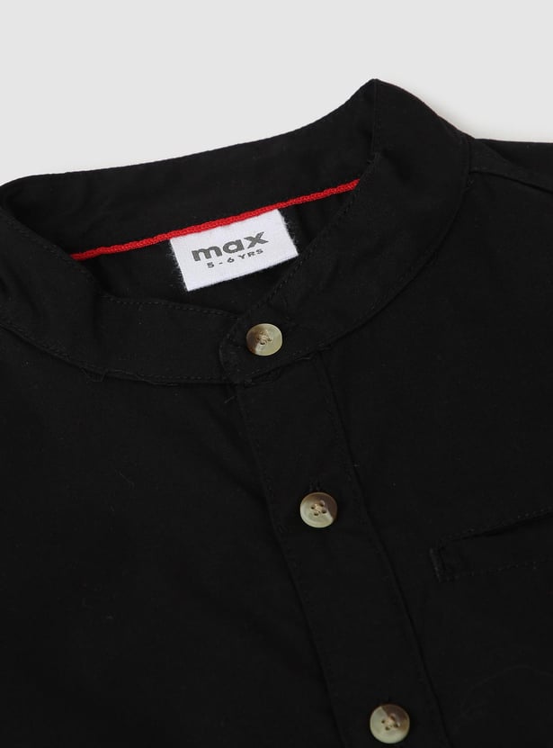 Boys Solid Insert Pocket Shirt