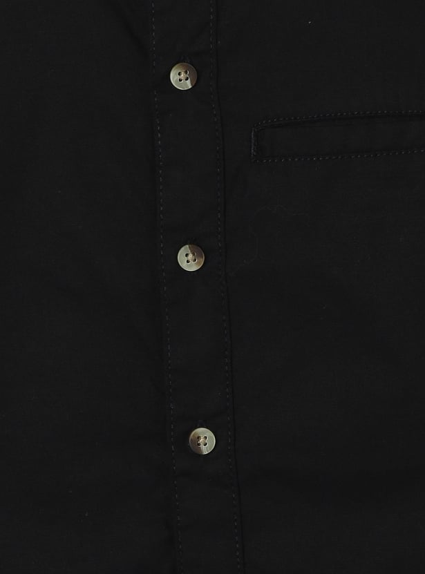 Boys Solid Insert Pocket Shirt