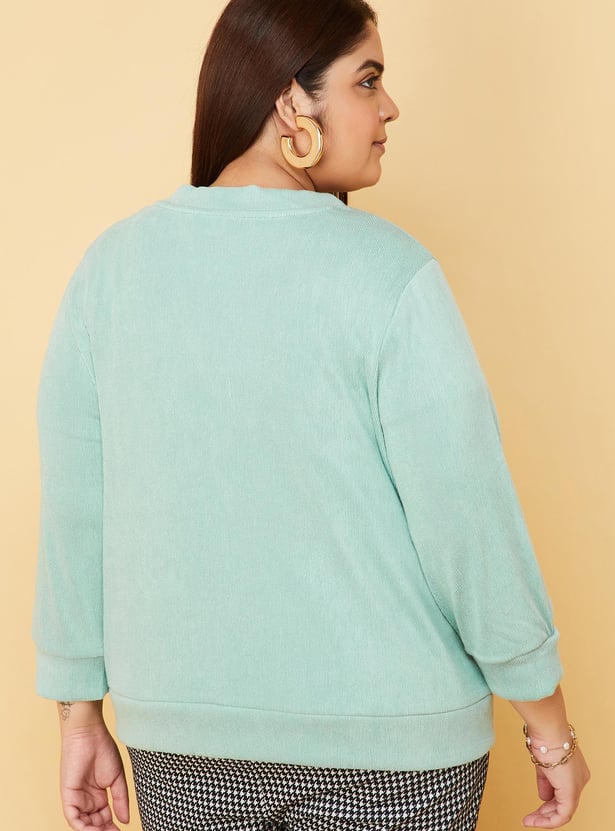 Women Knitted Cardigan with Embellished Placket