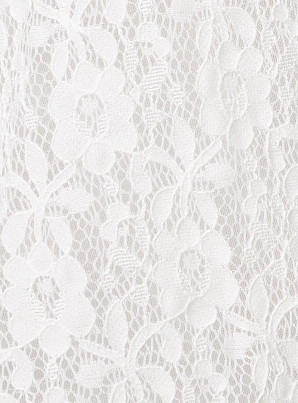 Women Lace Mock Neck Top