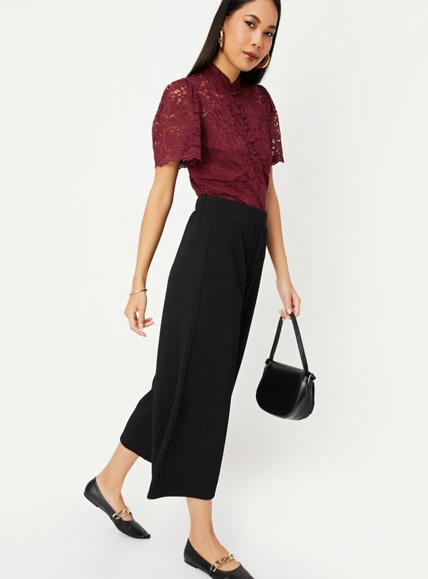 Women Lace Hight Neck Top
