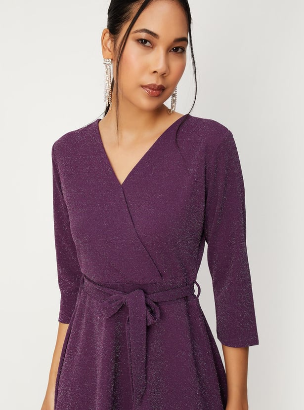 Women Shimmer Fit & Flare Dress