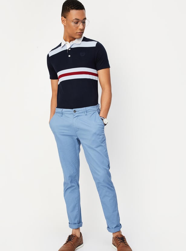 Men Striped Polo T-shirt