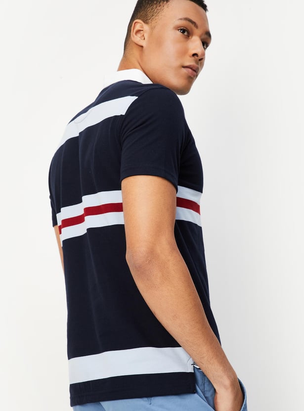 Men Striped Polo T-shirt
