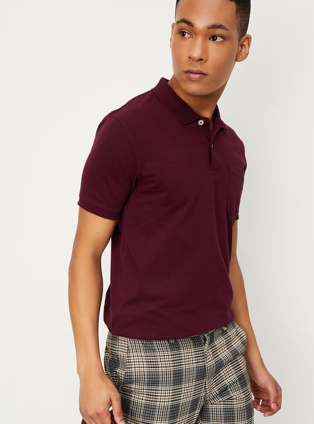 Men Slim Fit Polo T-shirt with Pocket