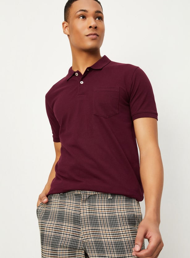Men Slim Fit Polo T-shirt with Pocket