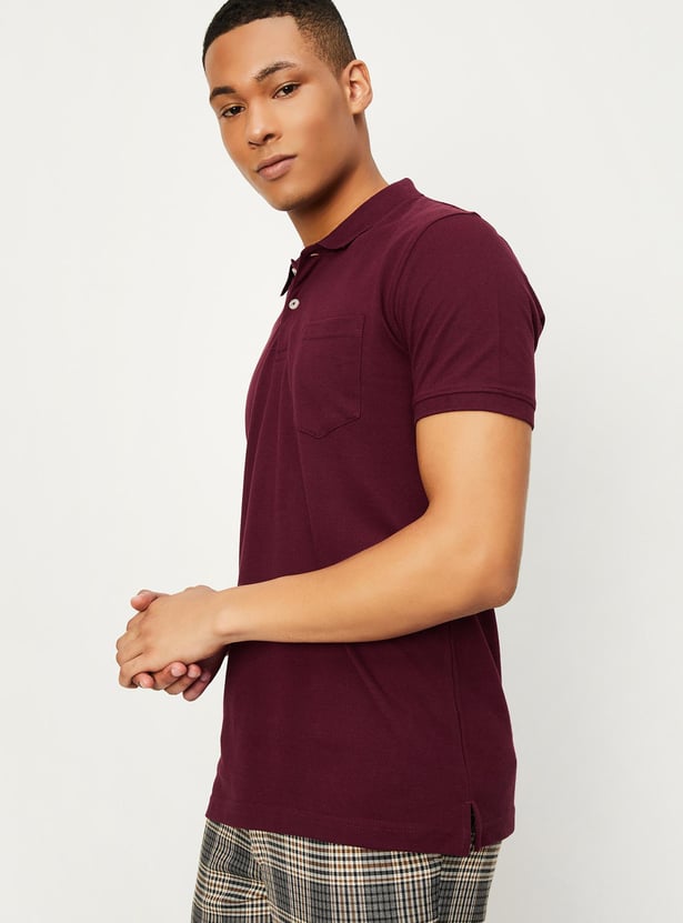 Men Slim Fit Polo T-shirt with Pocket