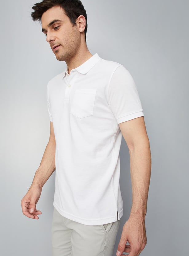 Buy Men Slim Fit Polo T-shirt with Pocket Online at just