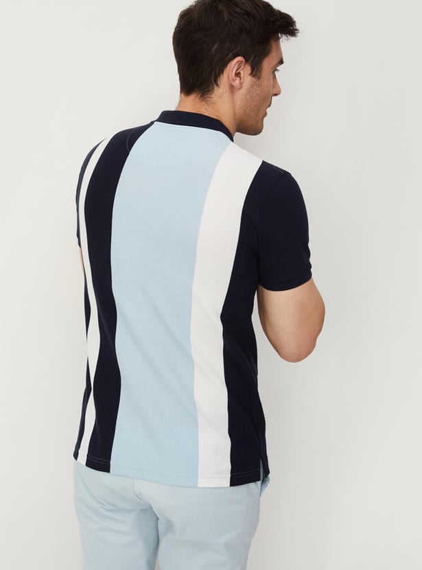 Men Striped Slim Fit Polo