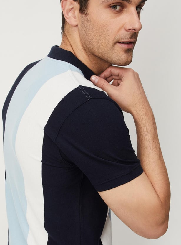 Men Striped Slim Fit Polo