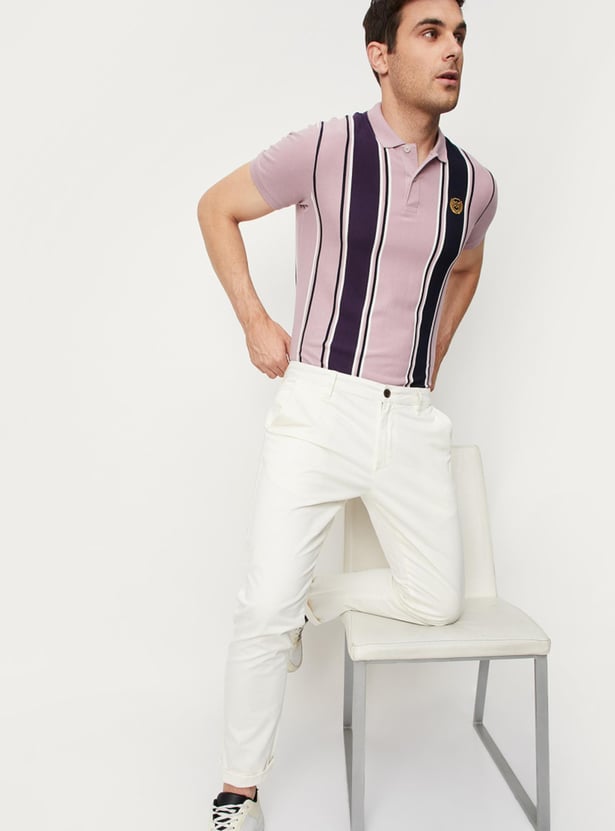 Men Striped Slim Fit Polo
