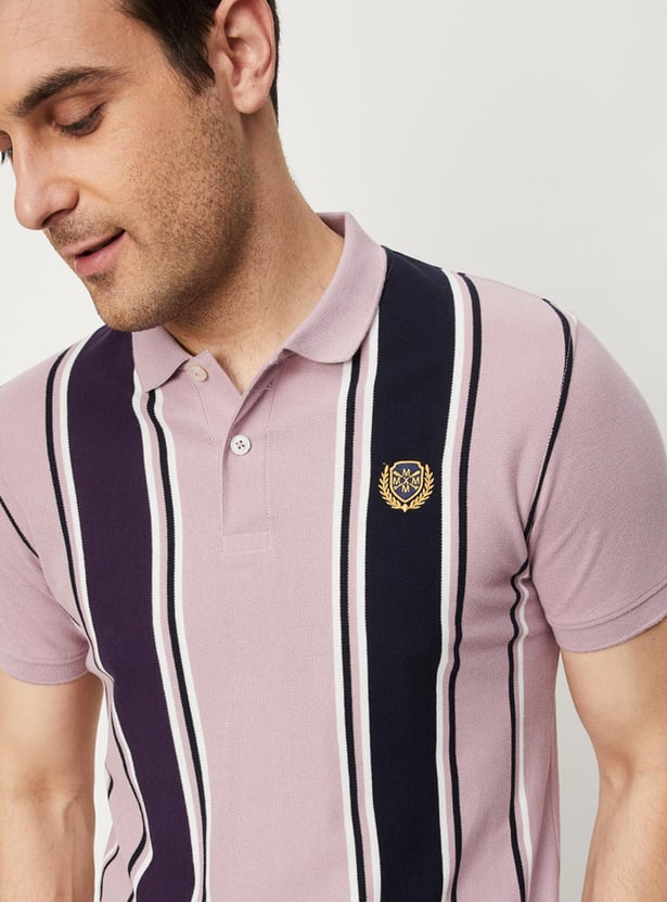 Men Striped Slim Fit Polo
