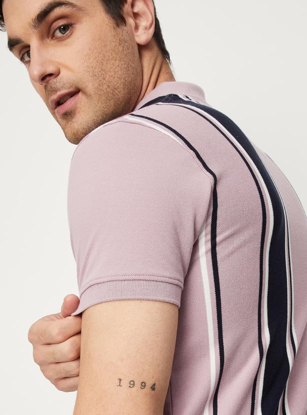 Men Striped Slim Fit Polo