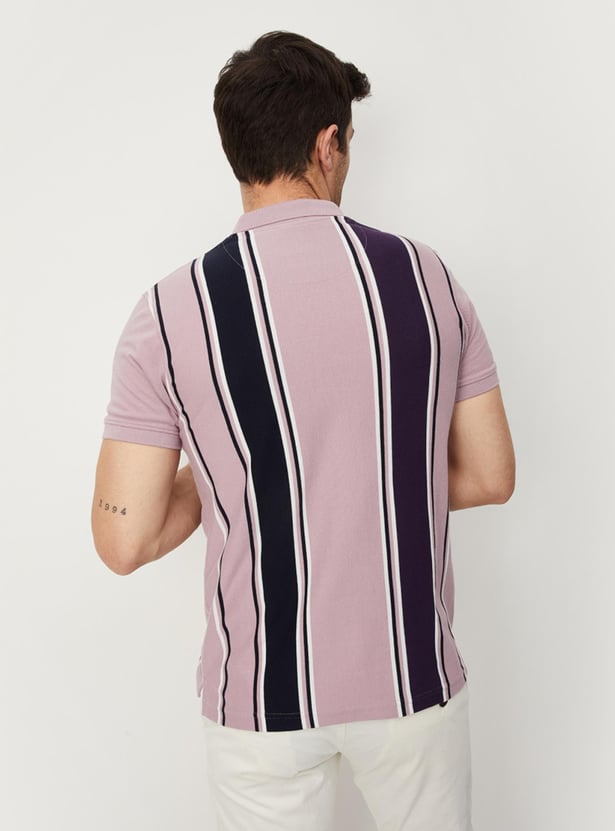 Men Striped Slim Fit Polo