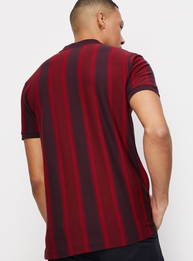 Men Striped Slim Fit Polo