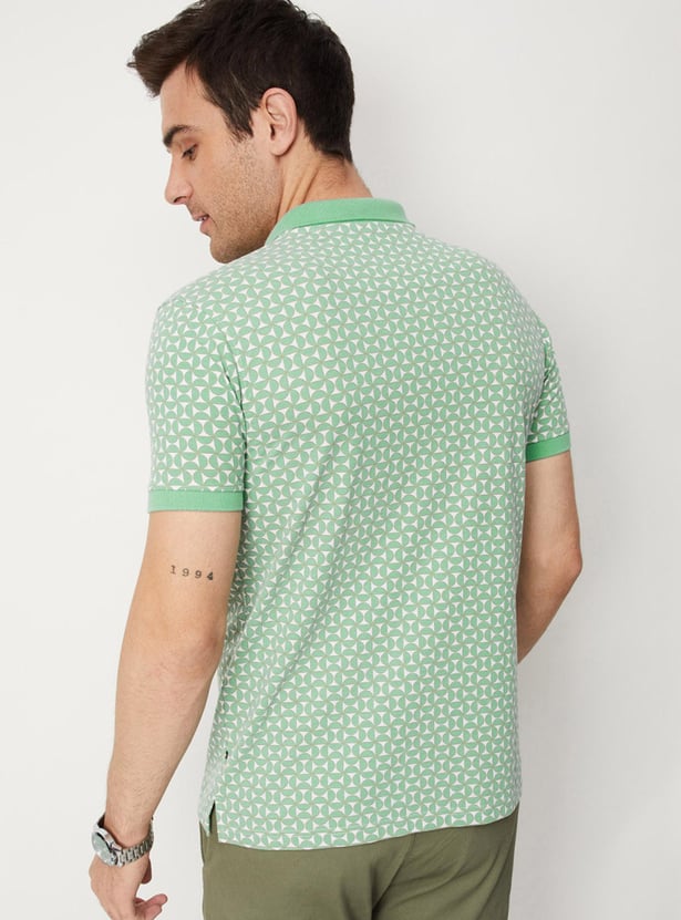 Men Slim Fit Printed Polo T-shirt