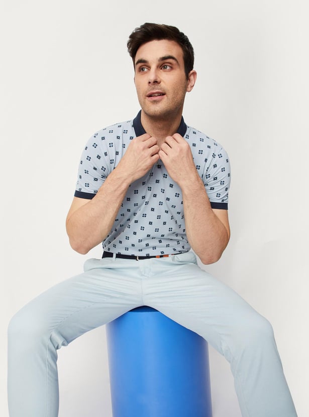 Men Printed Slim Fit Polo