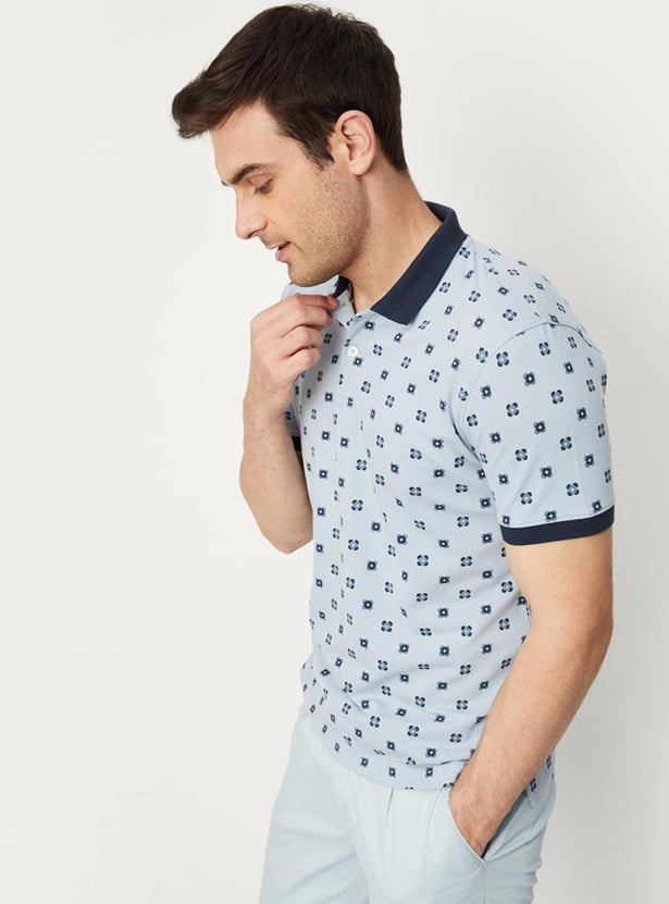 Men Printed Slim Fit Polo