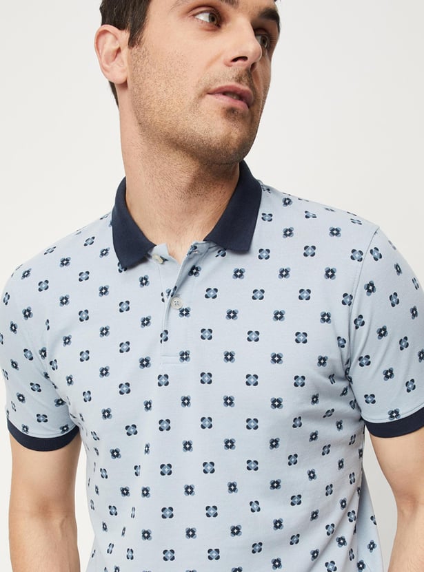Men Printed Slim Fit Polo
