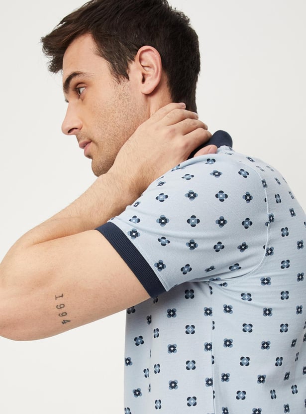 Men Printed Slim Fit Polo