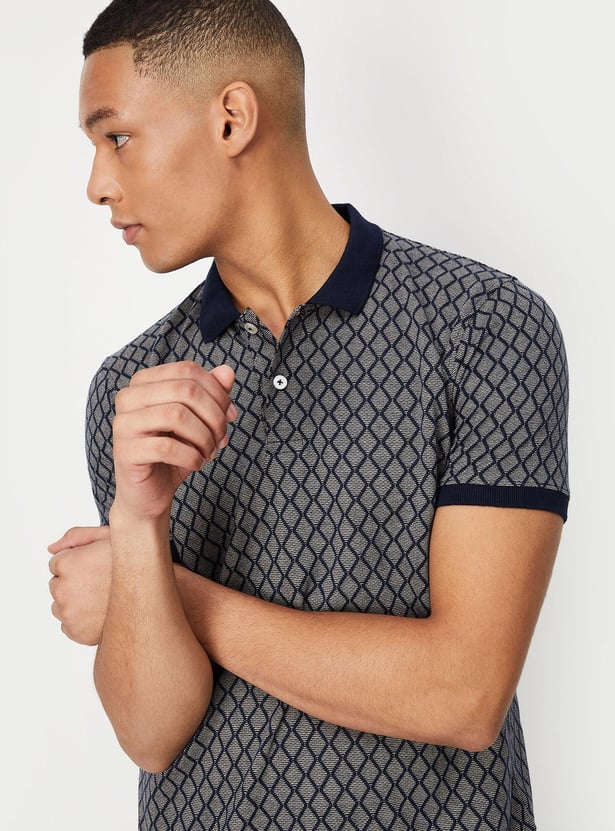 Men Jacquard Polo T-shirt