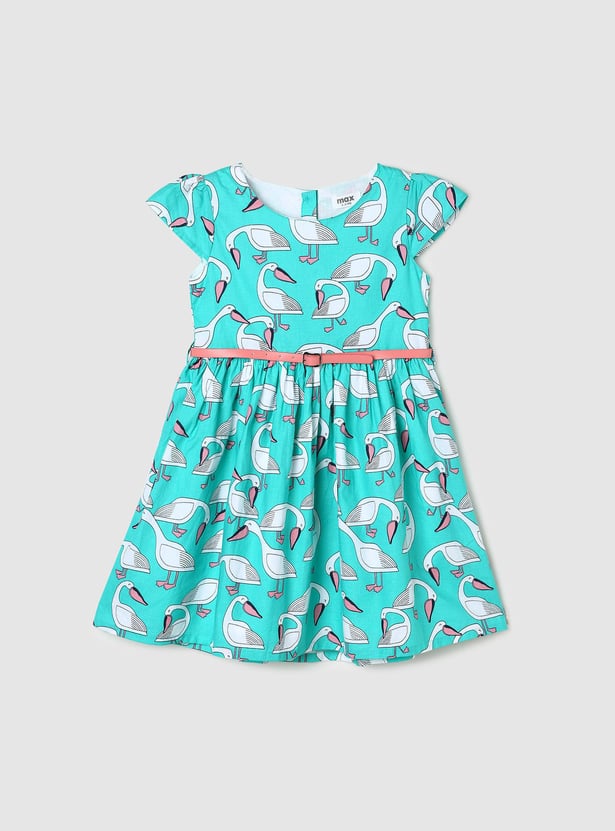 Girls Printed Fit and Flare Dress