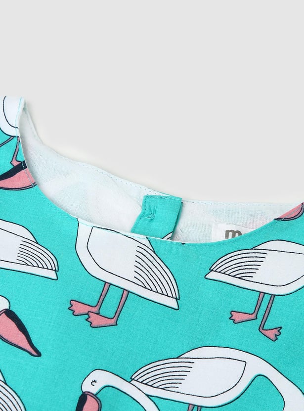 Girls Printed Fit and Flare Dress