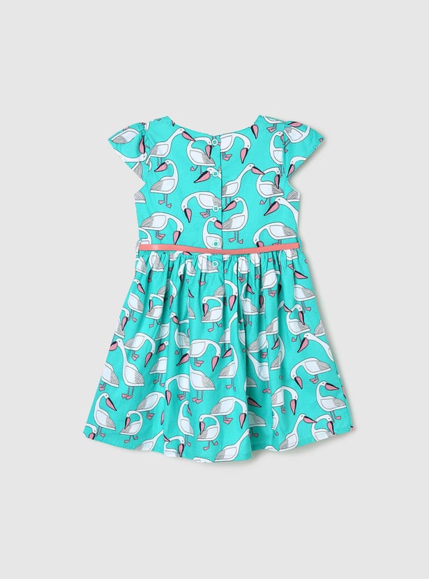 Girls Printed Fit and Flare Dress