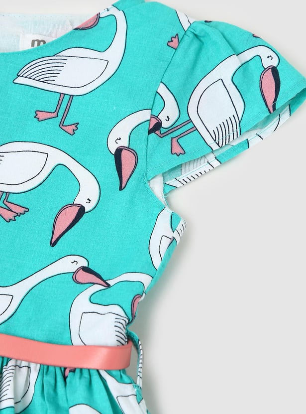 Girls Printed Fit and Flare Dress