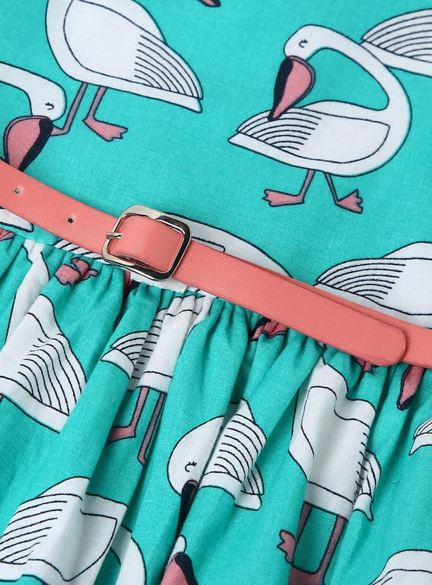Girls Printed Fit and Flare Dress