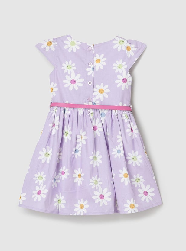 Girls Printed Fit and Flare Dress