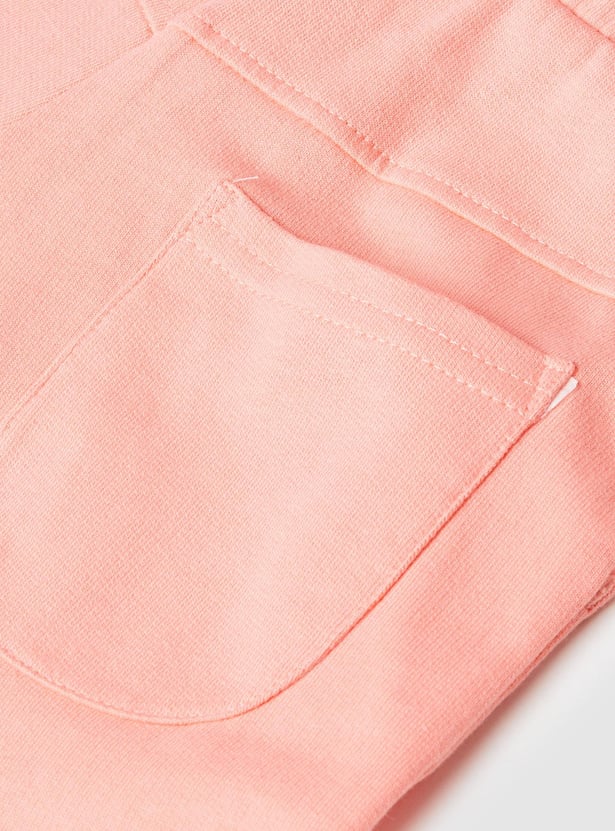 Girls Solid Drawstring Waist Joggers