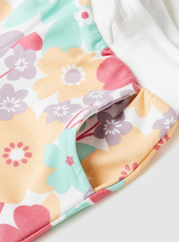 Girls Printed Cotton Joggers