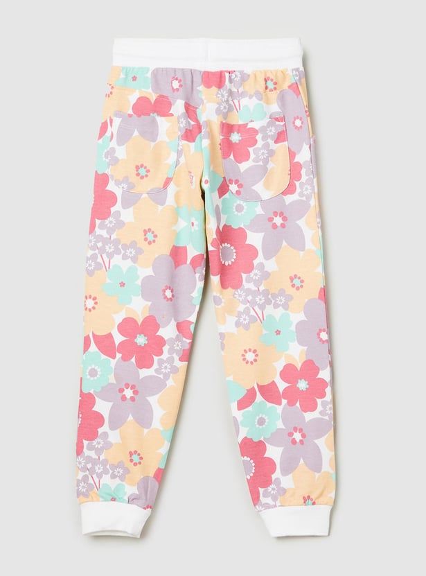 Girls Printed Cotton Joggers