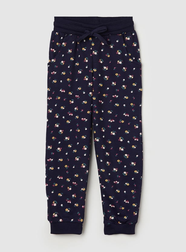 Girls Printed Cotton Joggers