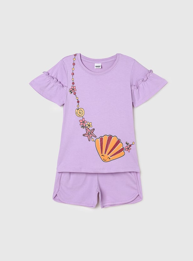 Girls Printed Sleepwear Short Set