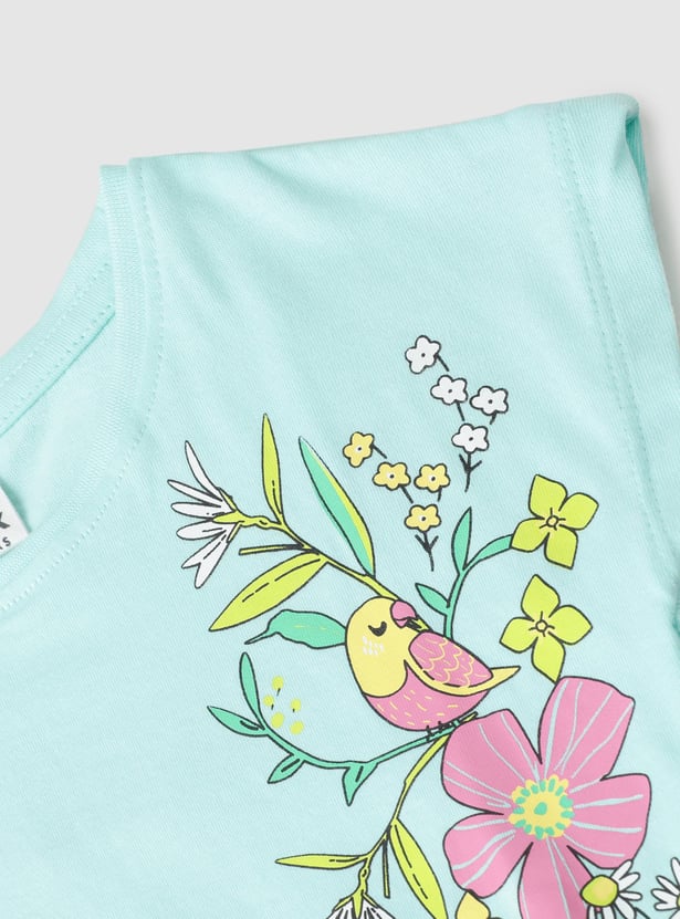 Girls Printed Shorts Set