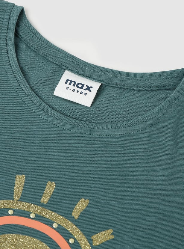 Girls Graphic Printed Cotton T-shirt