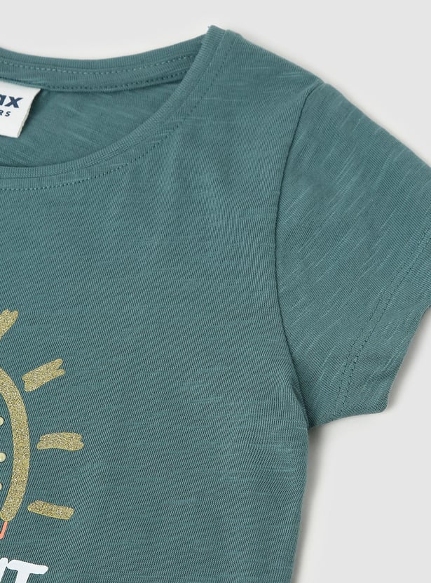 Girls Graphic Printed Cotton T-shirt
