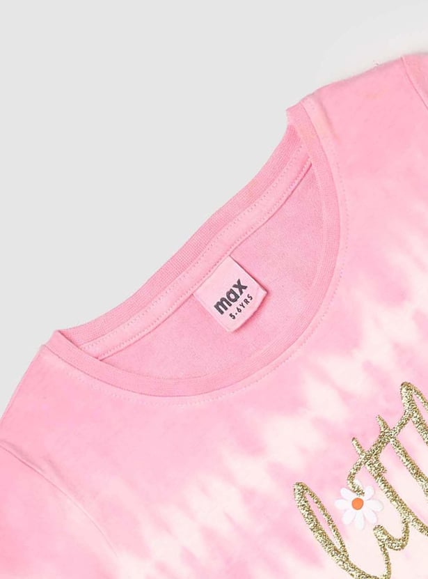 Girls Fringe Hem Printed T-shirt