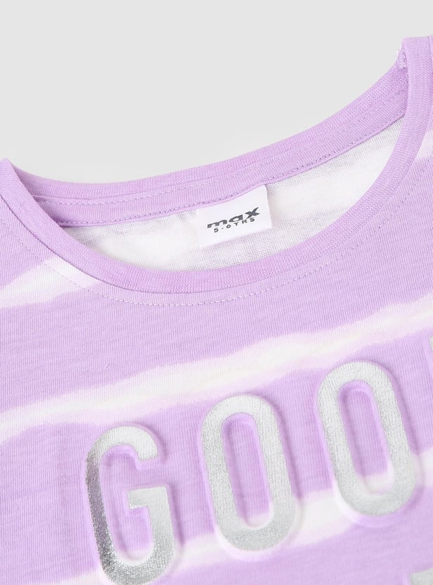 Girls Fringe Hem Printed T-shirt