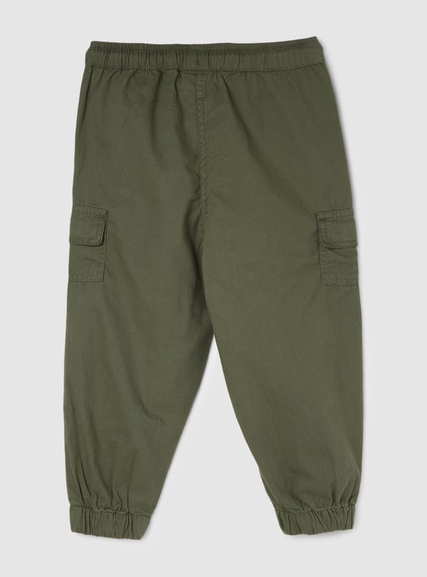 Girls Solid Cargo Joggers