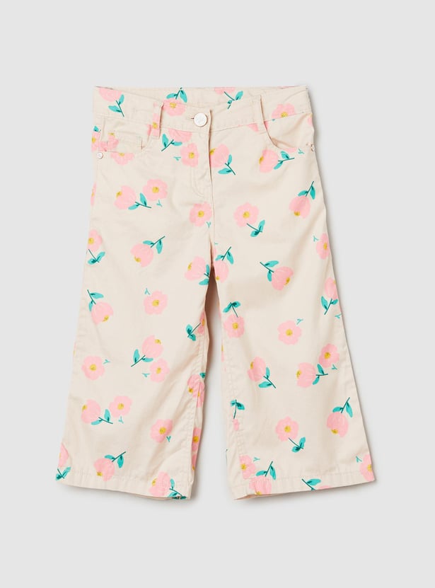 Girls Printed Cotton Trousers