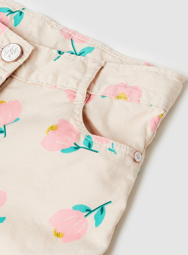 Girls Printed Cotton Trousers