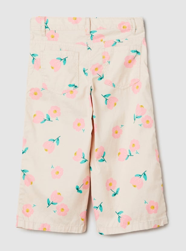 Girls Printed Cotton Trousers