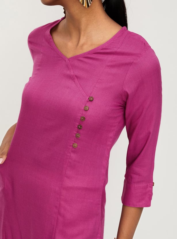 Women Solid Kurta with Pocket